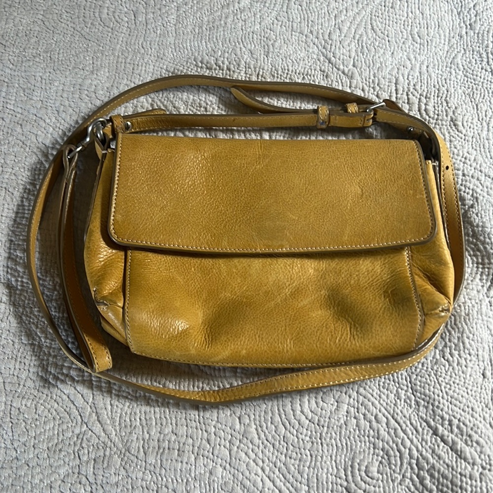 Frye mustard crossbody or wristlet 10.5 x 7” in great used condition